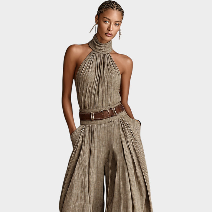 Halter Neck Wide-Leg Jumpsuit