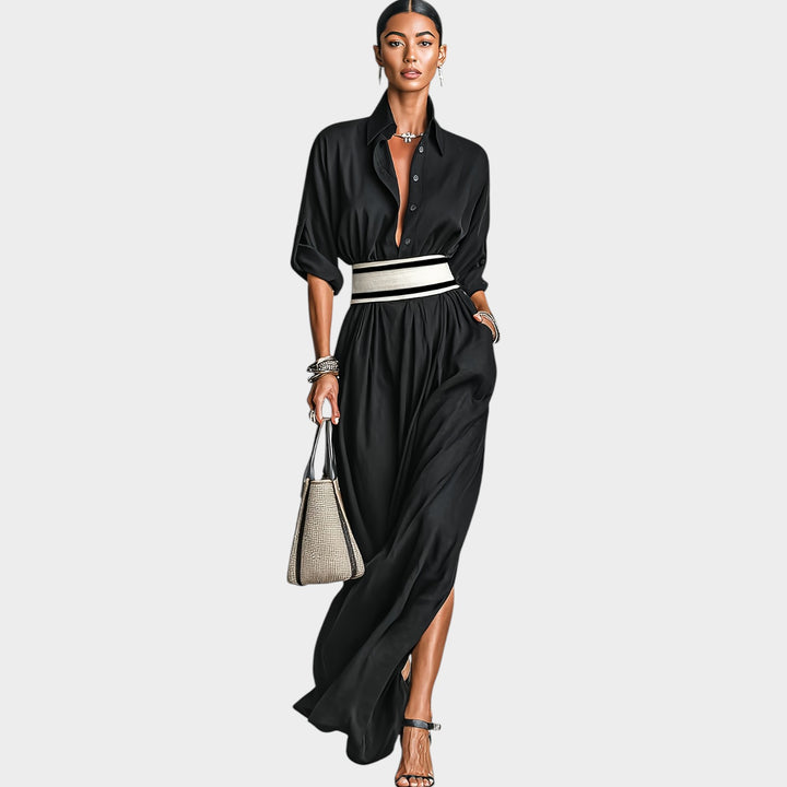 Elegant Shirt Maxi Dress