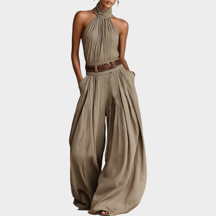 Halter Neck Wide-Leg Jumpsuit