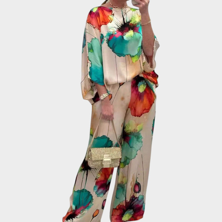 Floral Print Two‑Piece Lounge Set