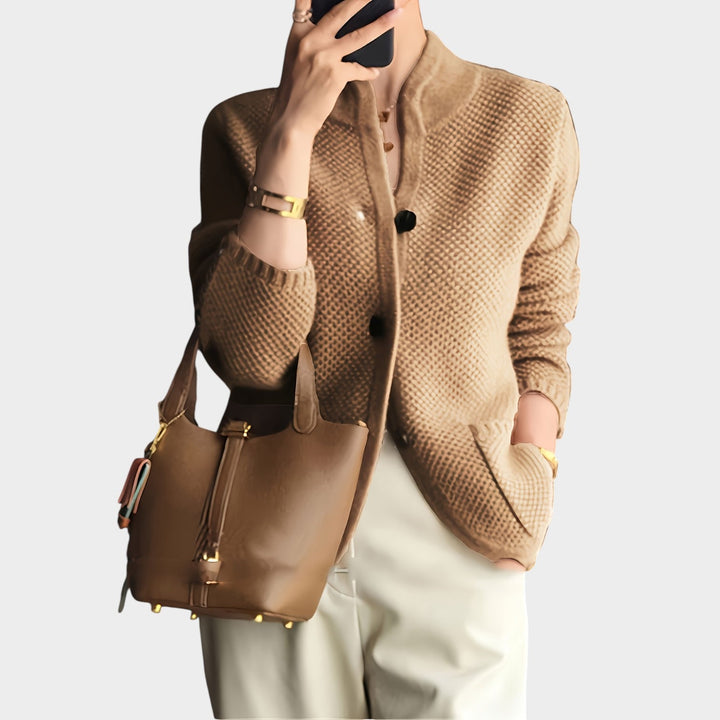 Women's Chunky Knit Cardigan Long Sleeve Button Front
