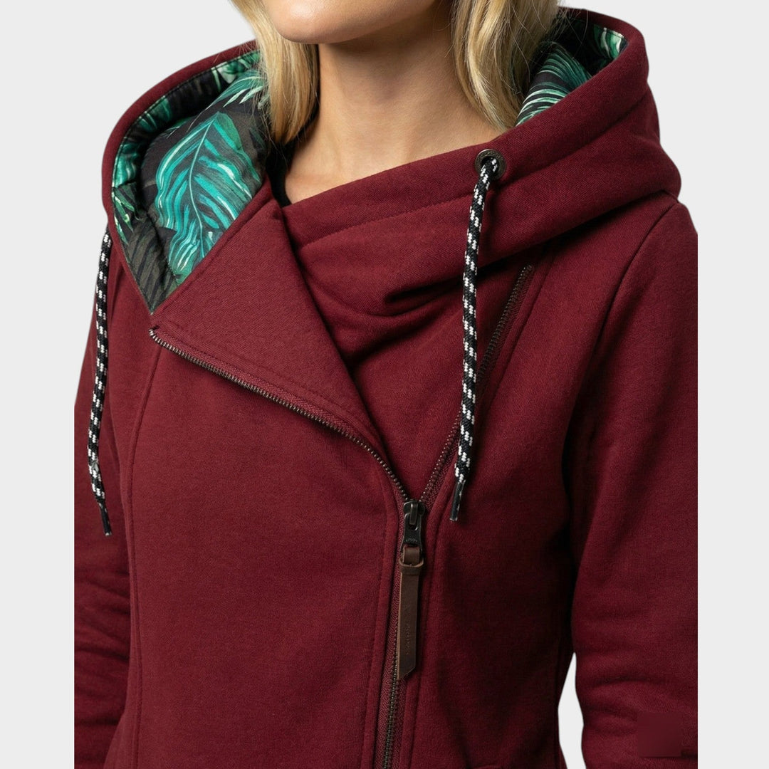 Women's Winter Parka Jacket Asymmetric Zip Long Line