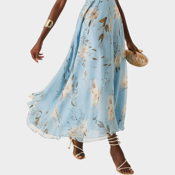 Elegant One-Shoulder Flow Midi Dress
