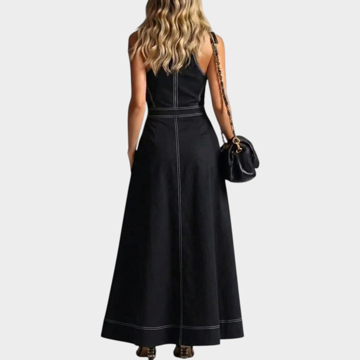 Sleeveless Zip-Front Maxi Dress
