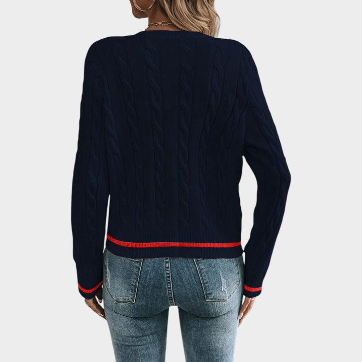 Women's Knit Cardigan Classic Gold Button Front