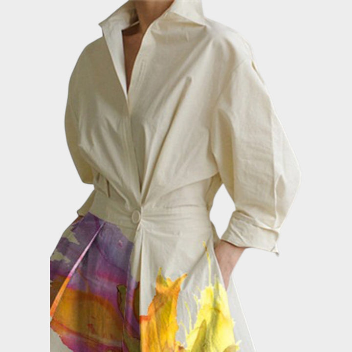 Artistry Elegance Midi Shirt Dress