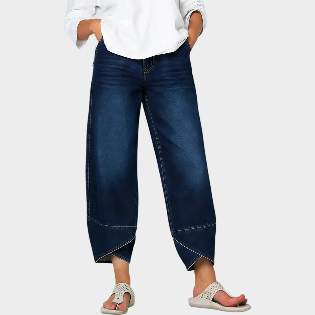 Wide-Leg Denim Pants