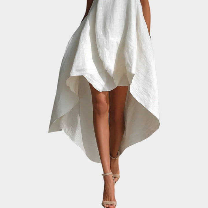 Flowing Asymmetrical Hem Midi Dress