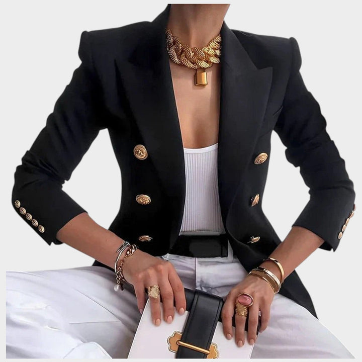 Women's Gold Button Business Blazer