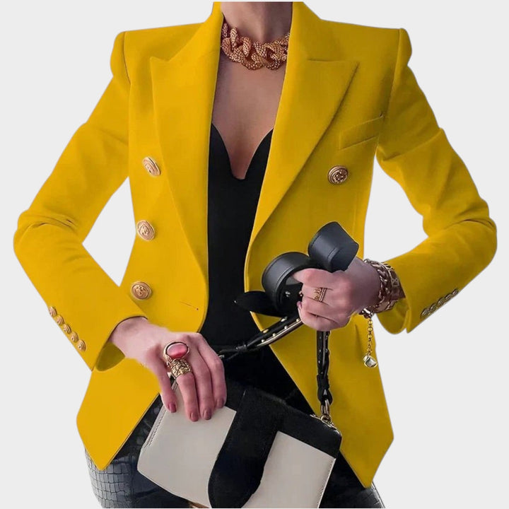 Women's Gold Button Business Blazer