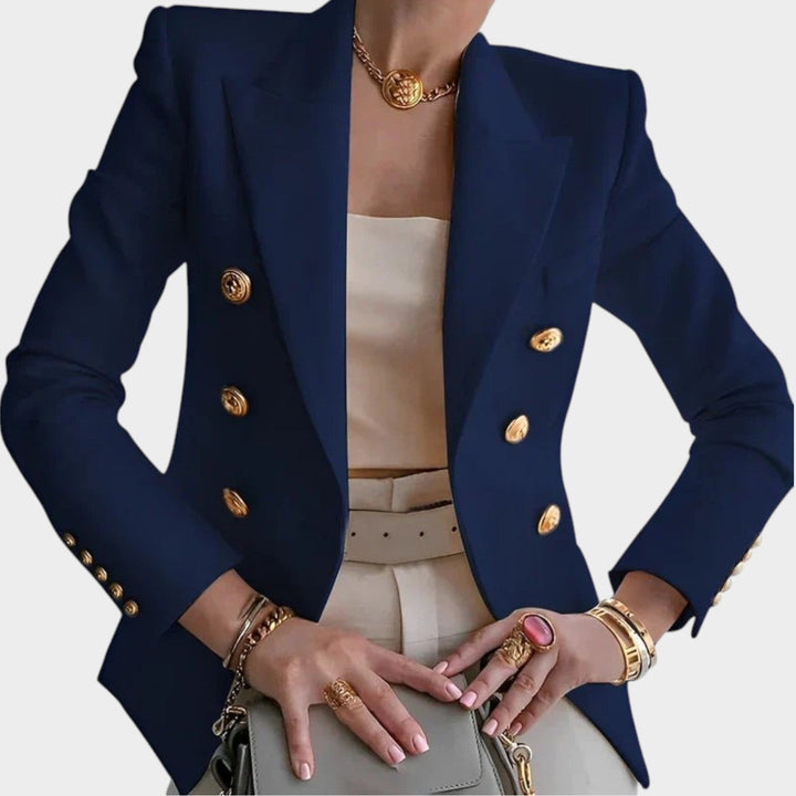 Women's Gold Button Business Blazer