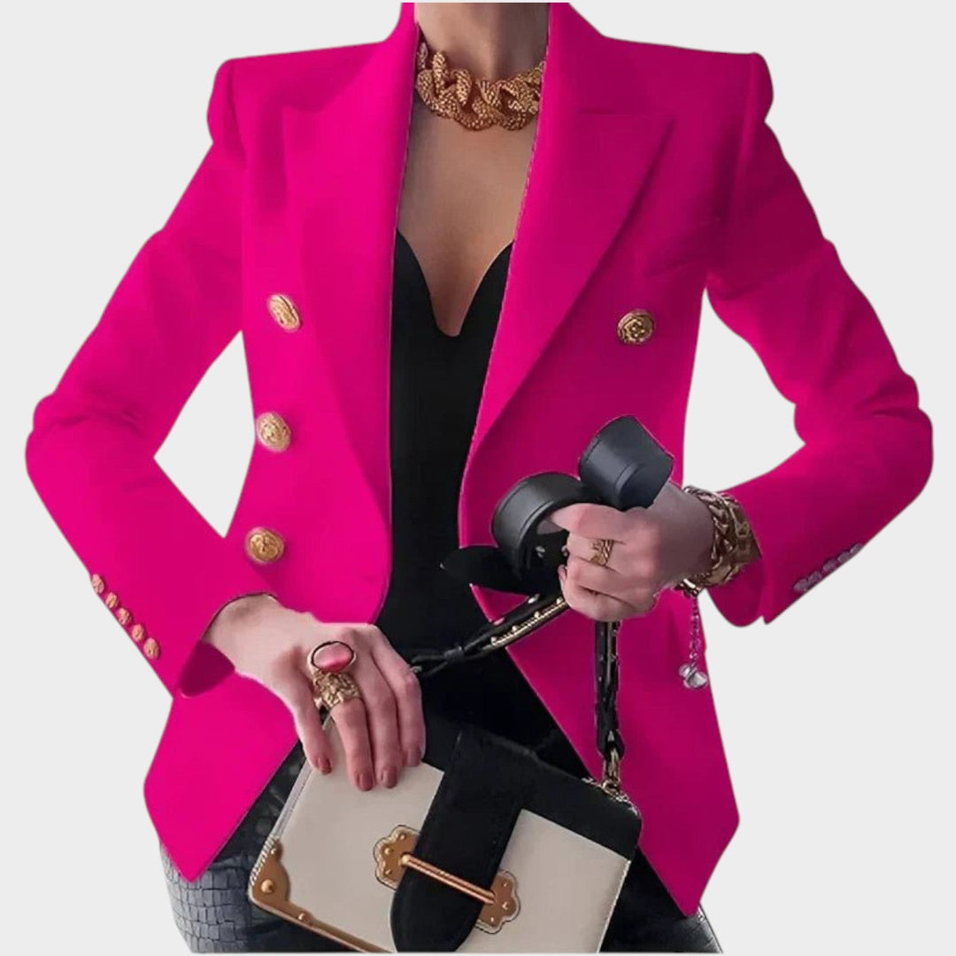 Women's Gold Button Business Blazer