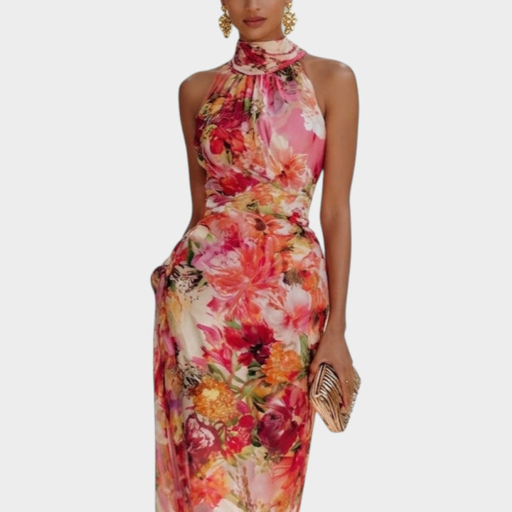 Floral Halter Maxi Dress