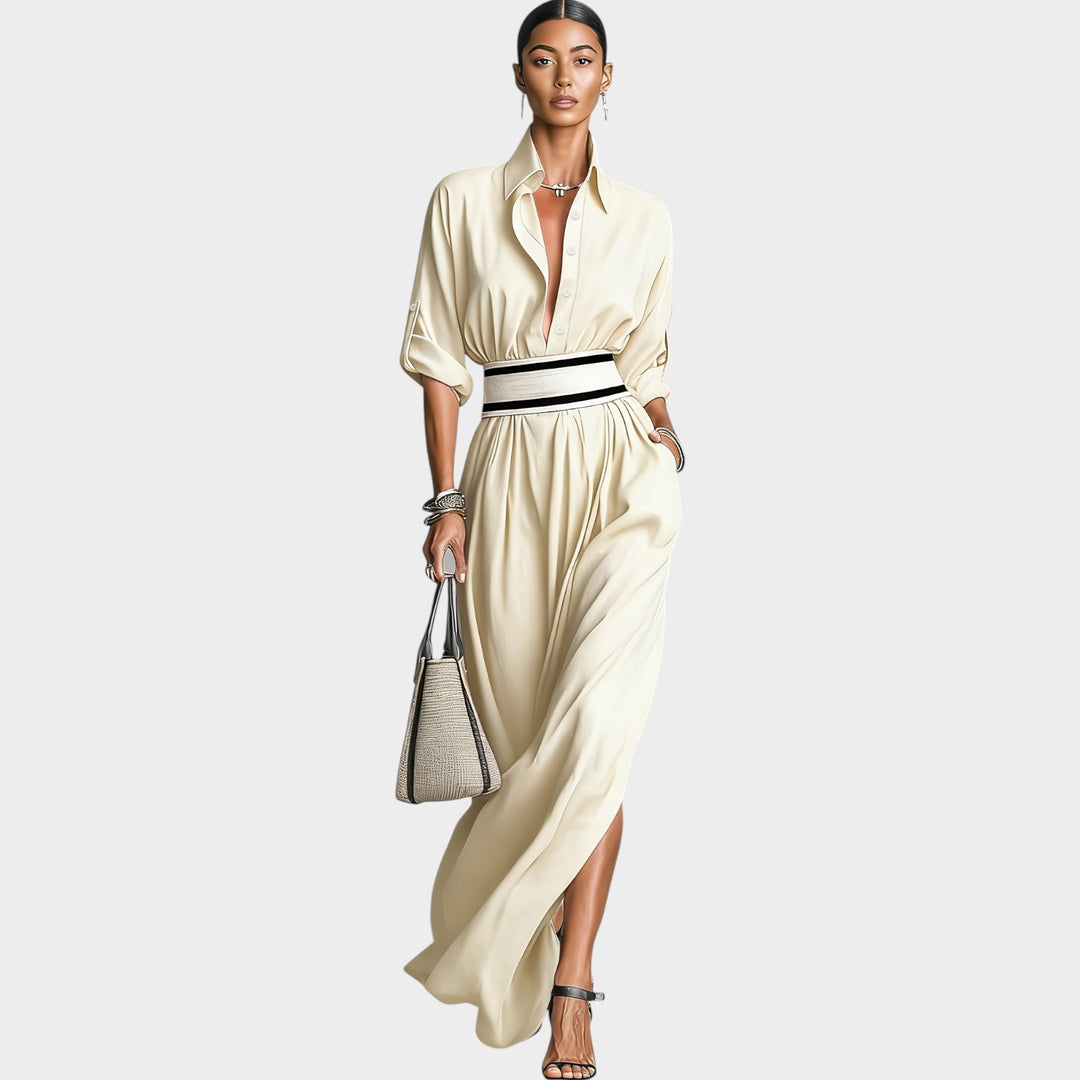 Elegant Shirt Maxi Dress