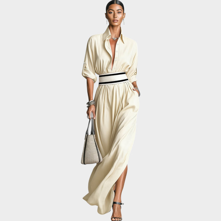 Elegant Shirt Maxi Dress