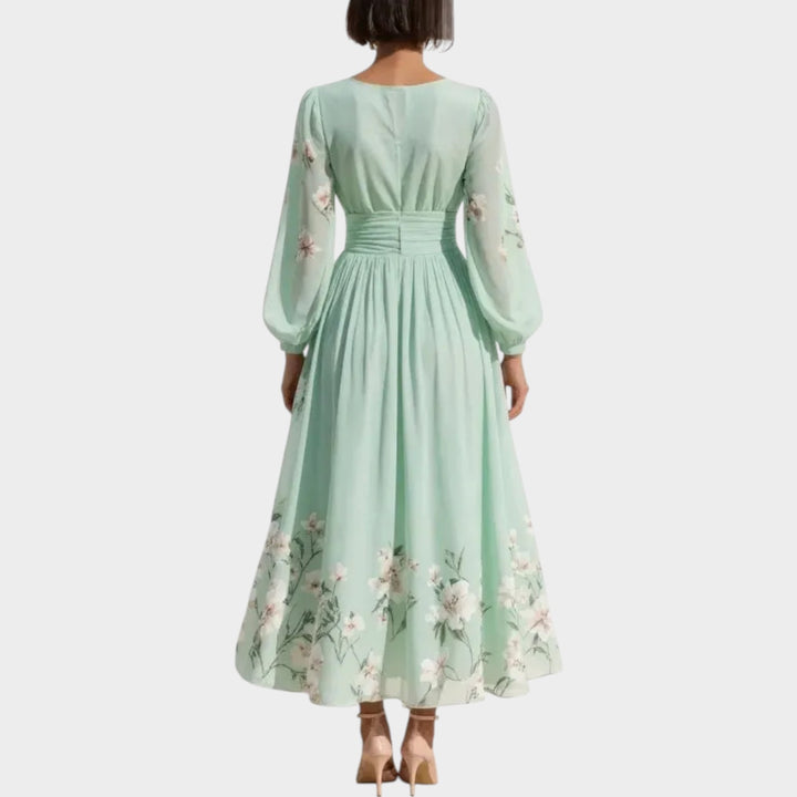 Elegant Flow Floral Midi Dress
