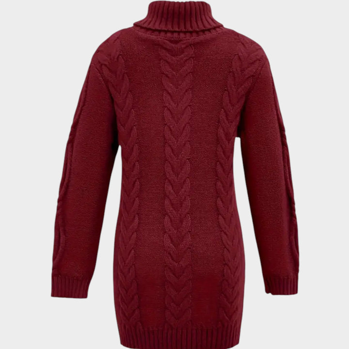 Oversized Cable Knit Turtleneck Knit Sweater