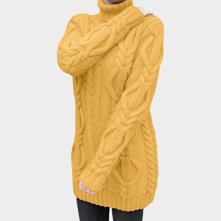 Oversized Cable Knit Turtleneck Knit Sweater
