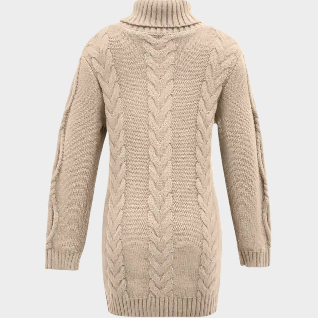 Oversized Cable Knit Turtleneck Knit Sweater