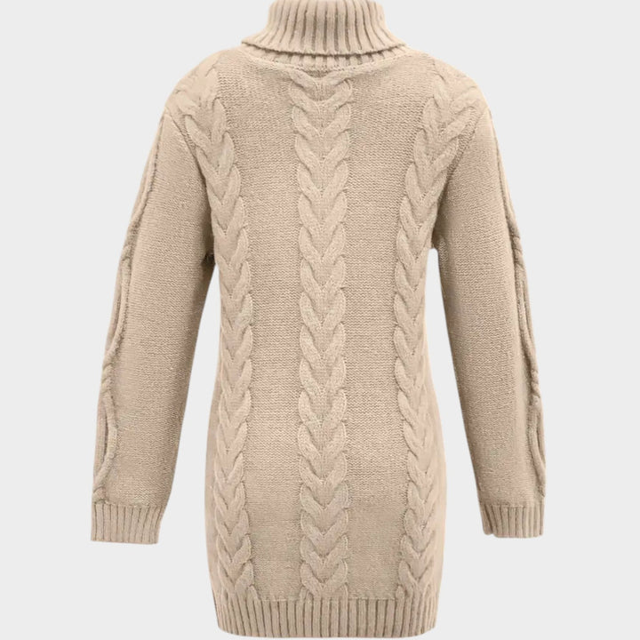 Oversized Cable Knit Turtleneck Knit Sweater