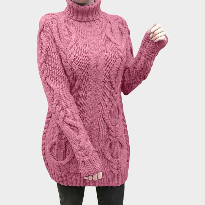 Oversized Cable Knit Turtleneck Knit Sweater