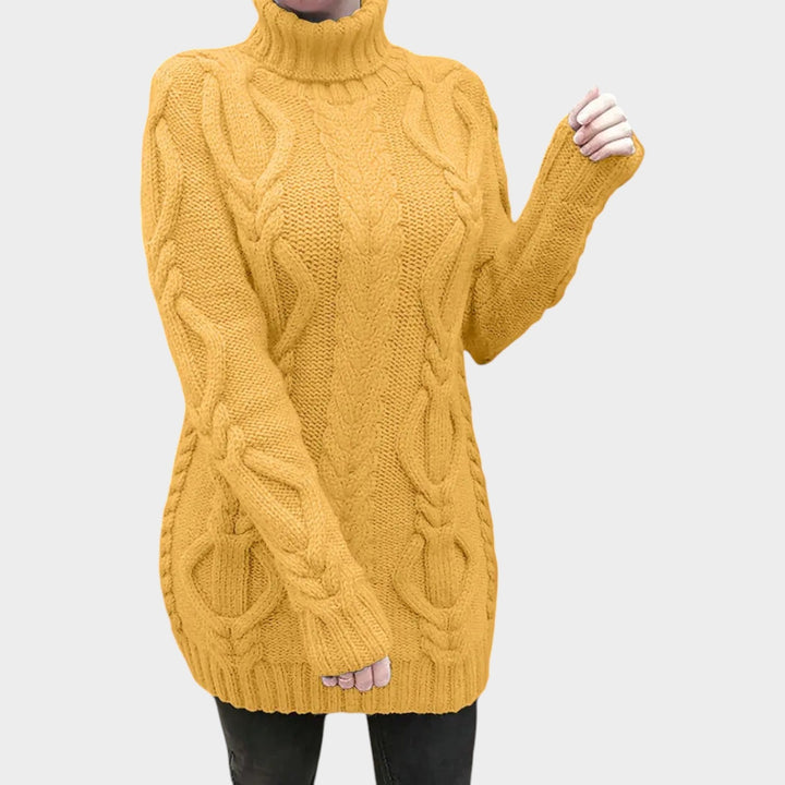 Oversized Cable Knit Turtleneck Knit Sweater