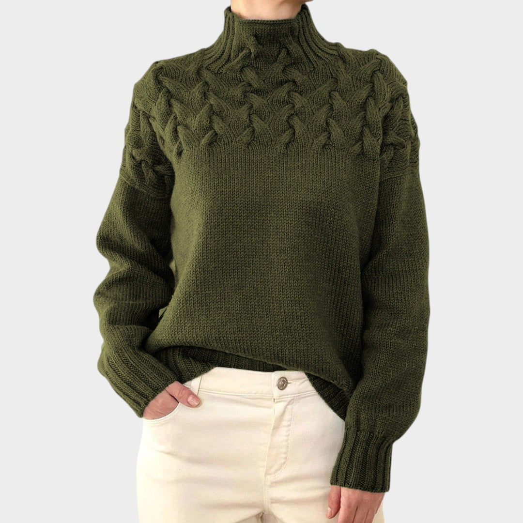 Cable Knit Turtleneck Versatile Sweater