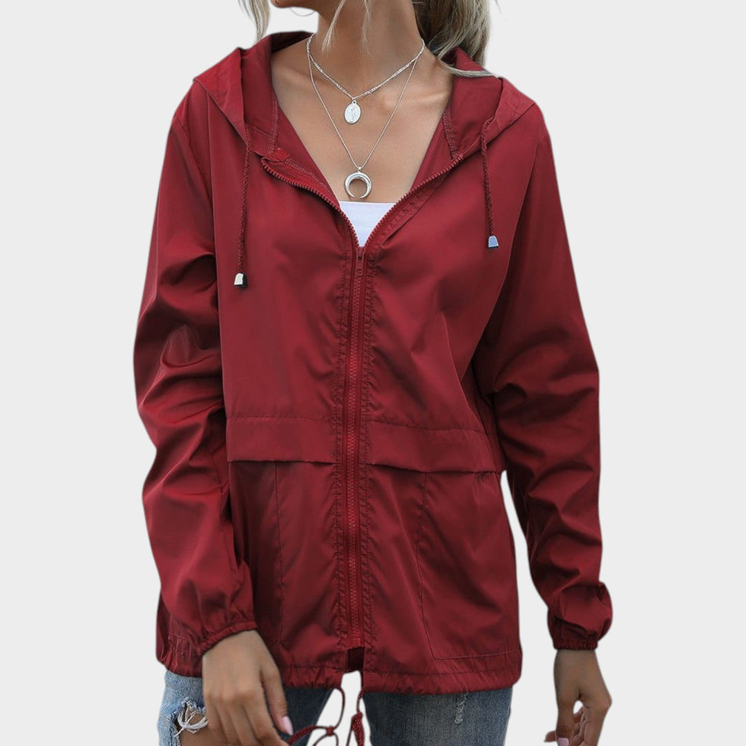 Women’s Waterproof Jacket Hooded Adjustable Drawstring
