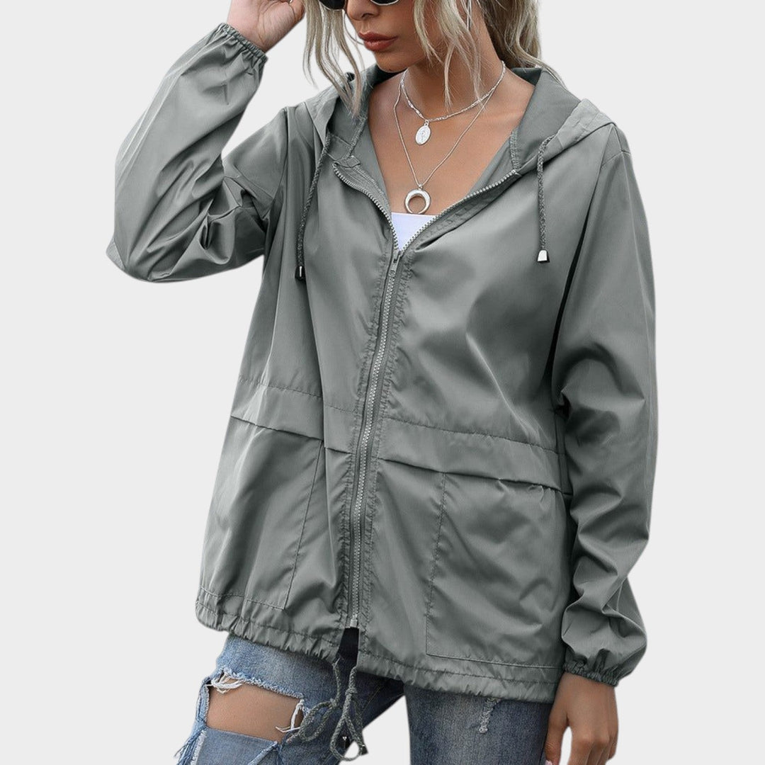 Women’s Waterproof Jacket Hooded Adjustable Drawstring
