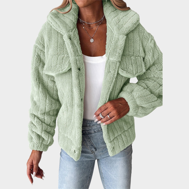 Women’s Fleece Jacket Casual Sherpa Button Up