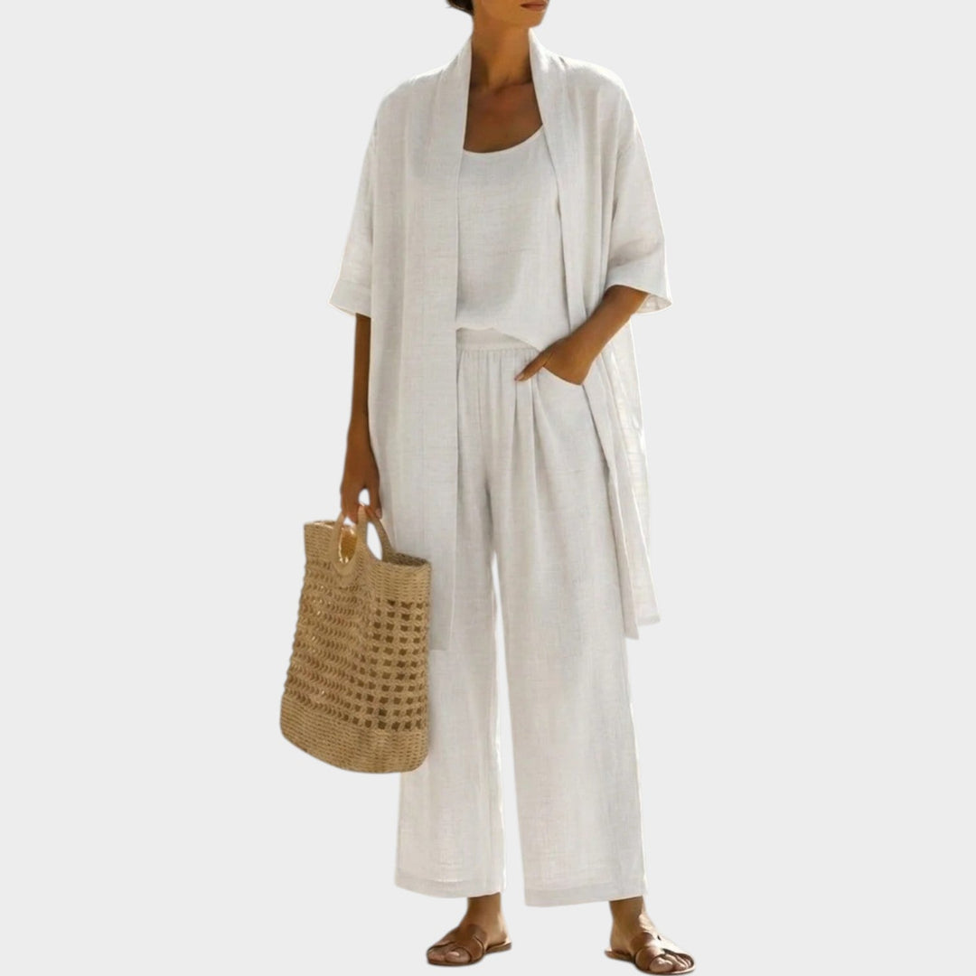 Relaxed Three-Piece Linen Ensemble