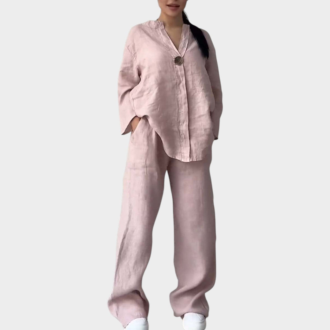 Relaxed Linen-Style Two-Piece Set