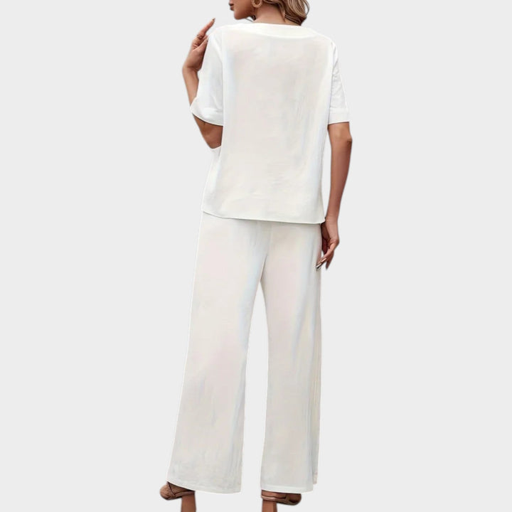 Modern Button Accent Two-Piece Set