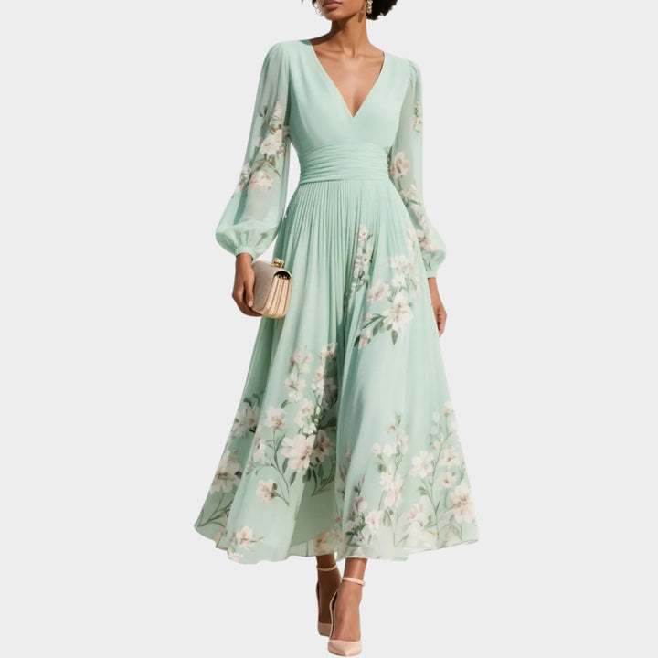 Elegant Flow Floral Midi Dress