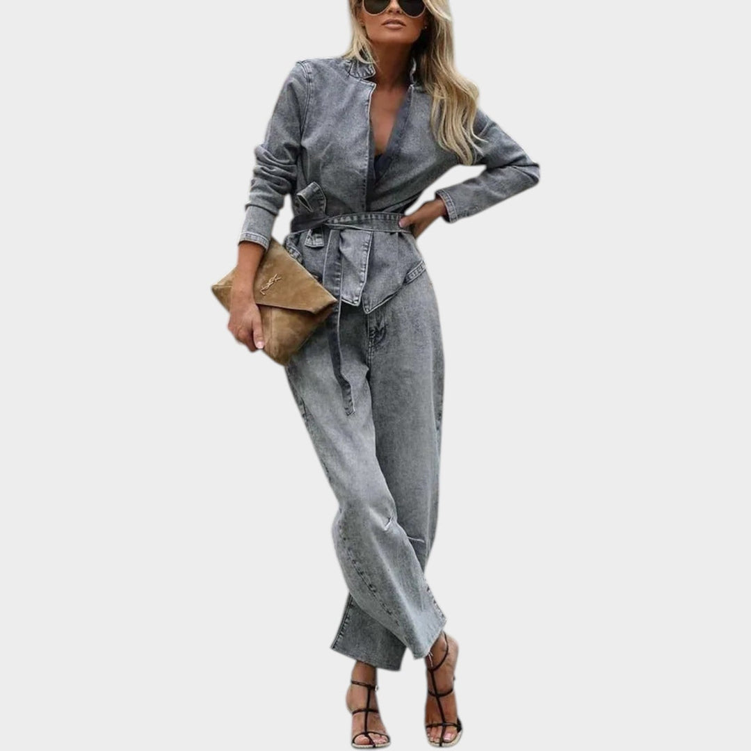 Casual Denim Jacket and Pants Set