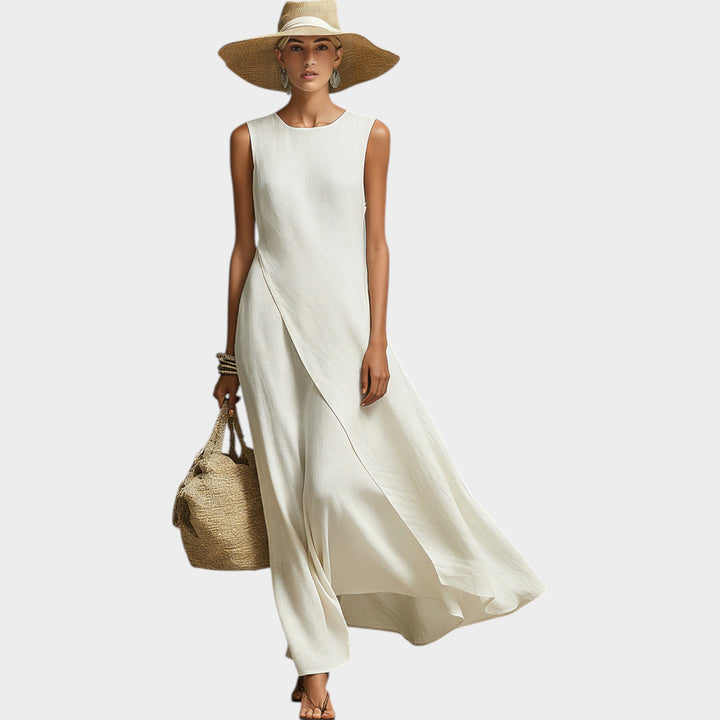 Sleeveless Overlap Maxi Dress