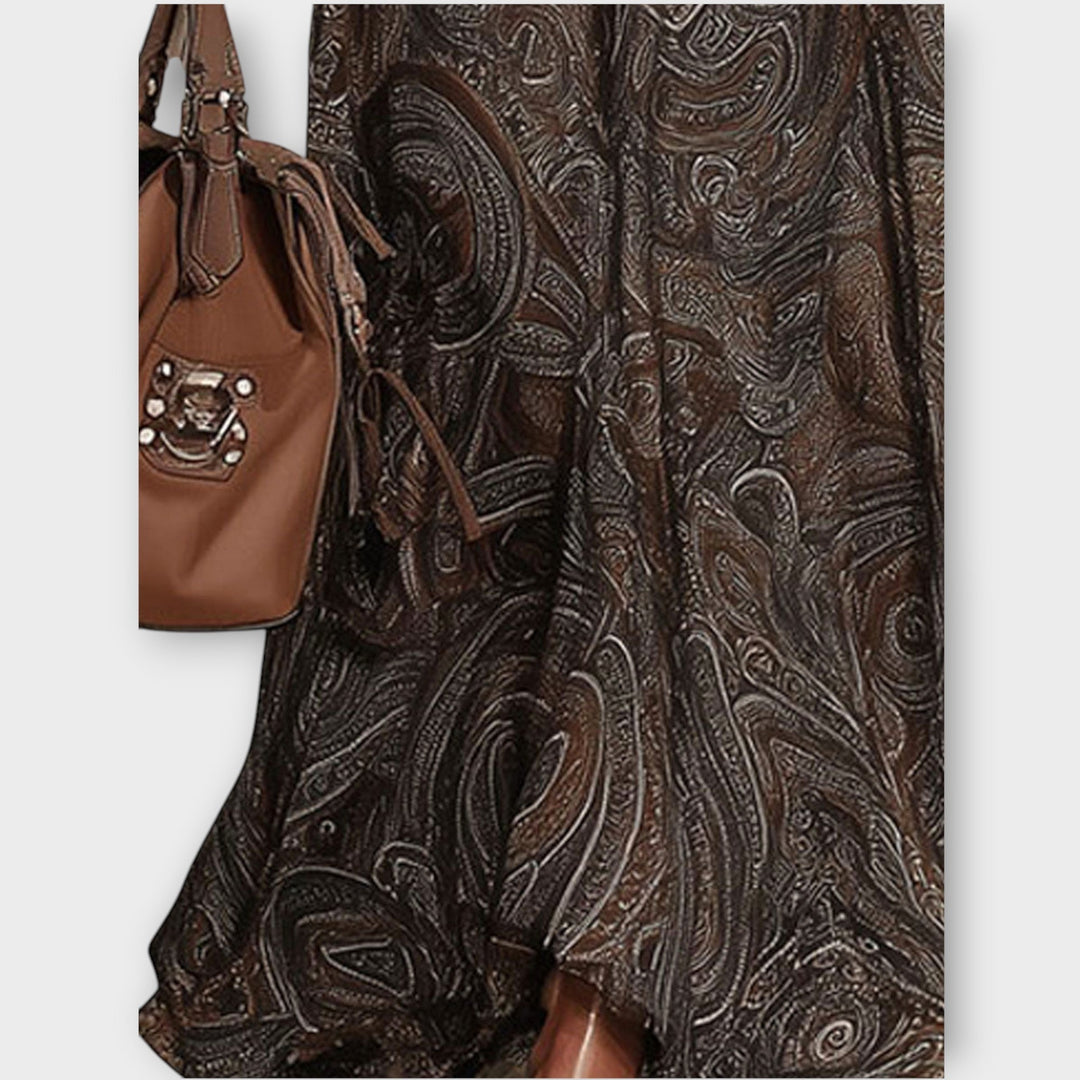 Paisley Zip-Front Maxi Dress