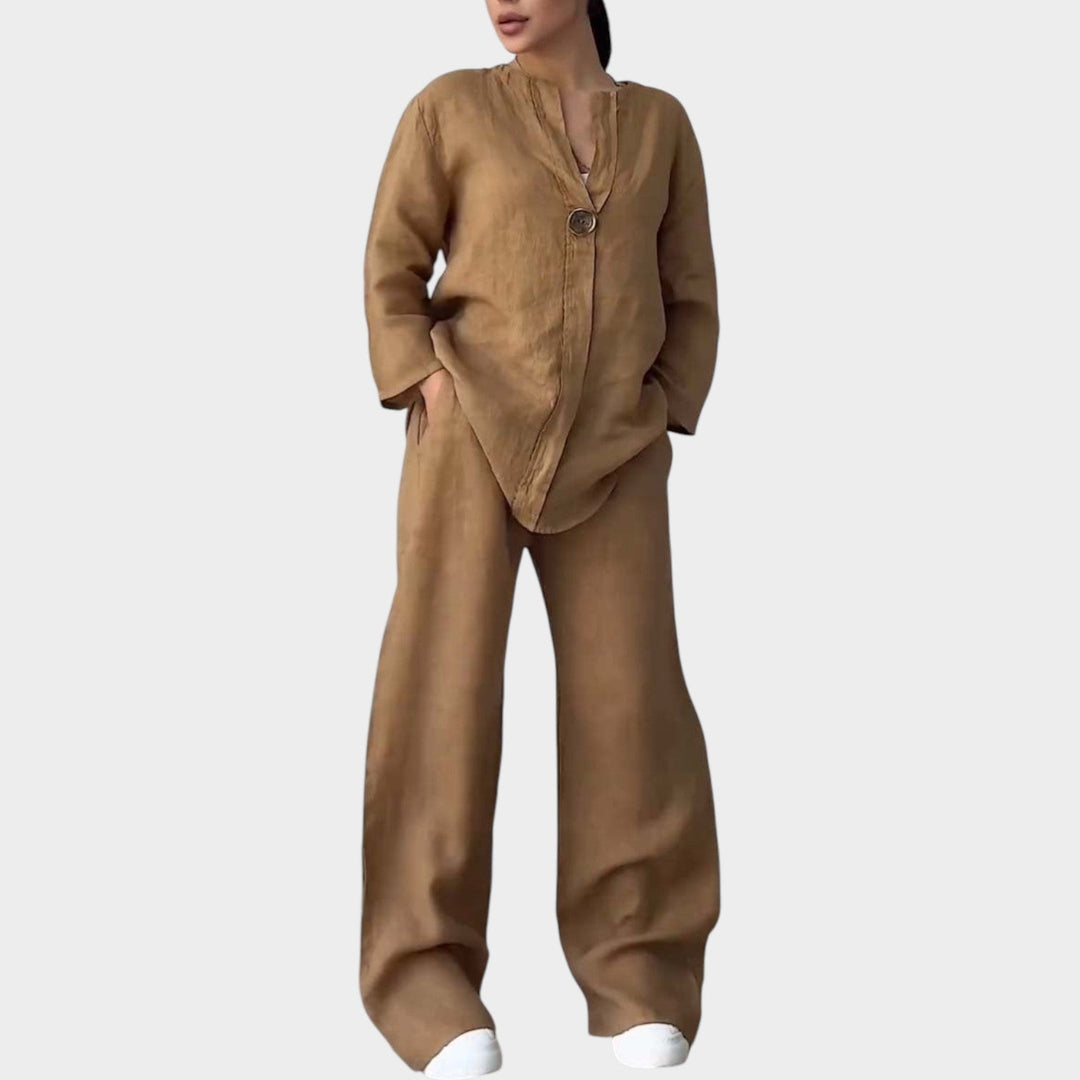 Relaxed Linen-Style Two-Piece Set