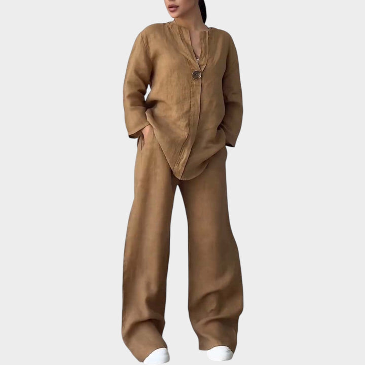 Relaxed Linen-Style Two-Piece Set