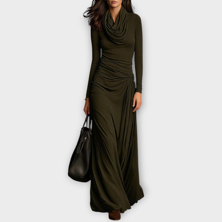 Draped Silhouette Maxi Dress
