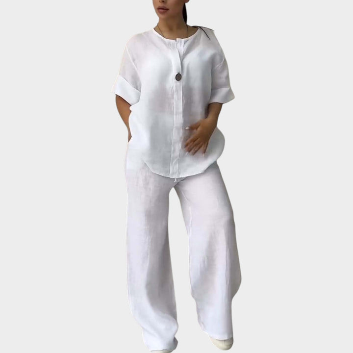 Relaxed Linen-Style Two-Piece Set