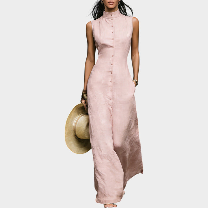 Minimal Chic Linen Maxi Dress