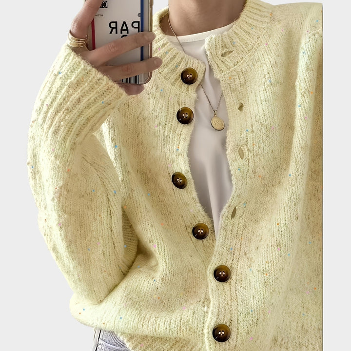 Women's Knit Cardigan Colorful Button Front