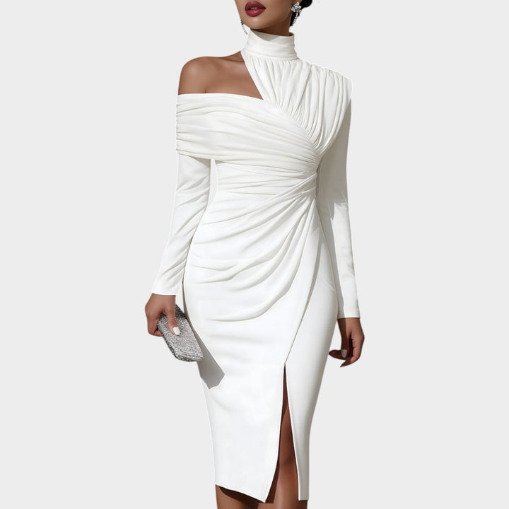 Sculpted Off-Shoulder Elegance Dress