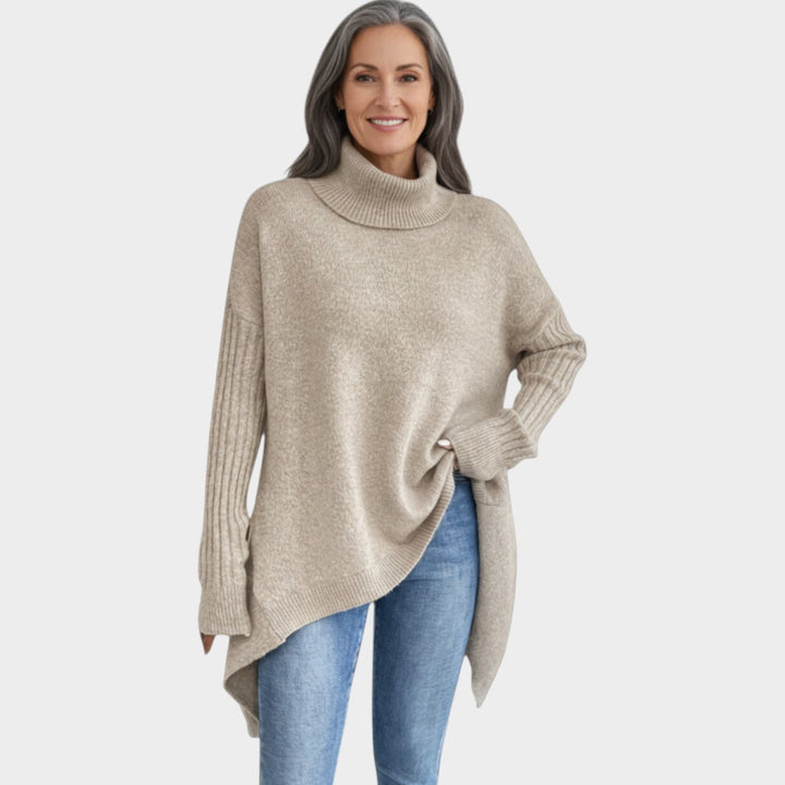 Women's Chunky Knit Oversized Turtleneck Sweater