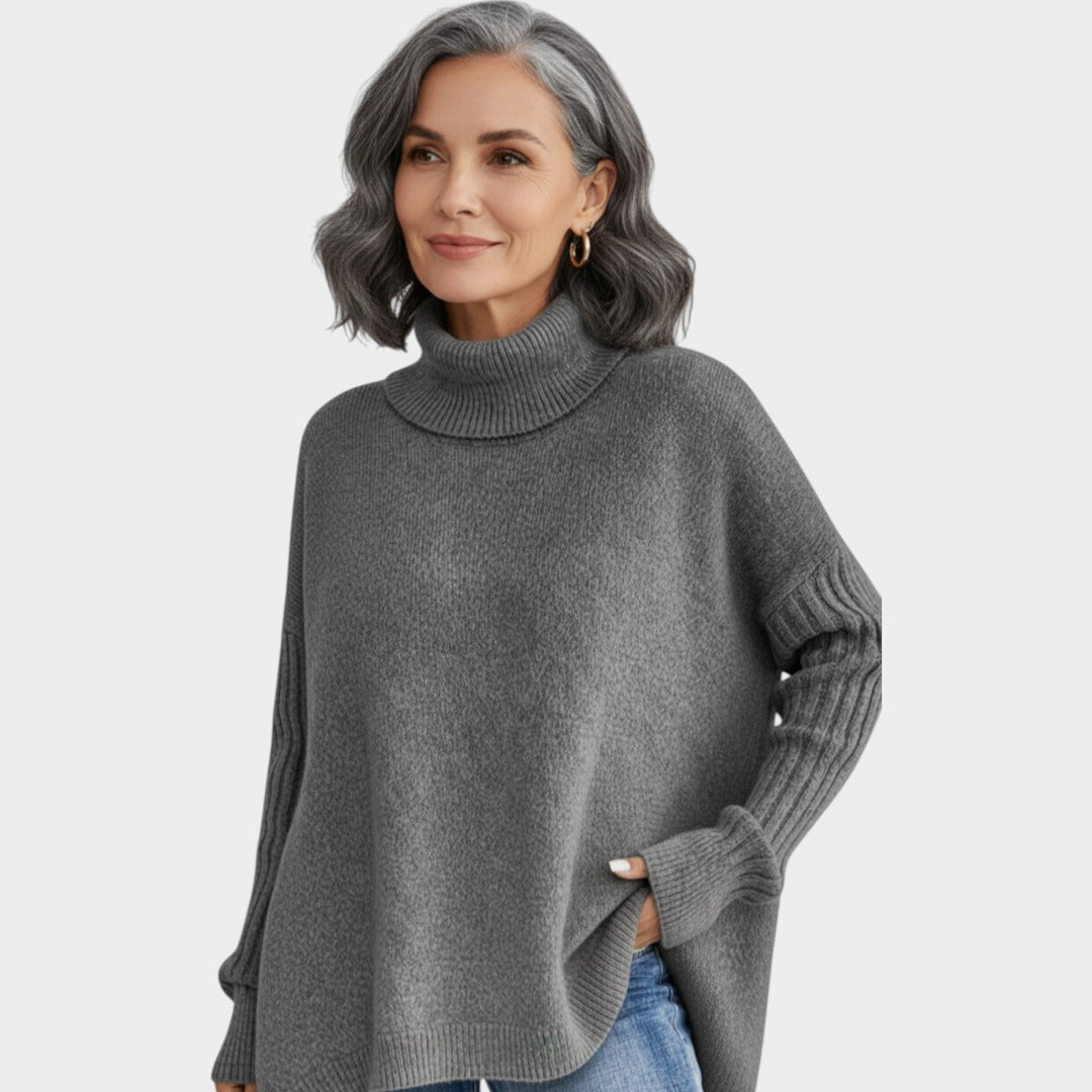 Women's Chunky Knit Oversized Turtleneck Sweater