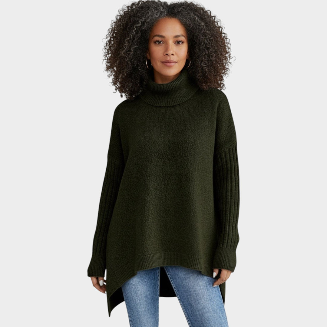 Women's Chunky Knit Oversized Turtleneck Sweater