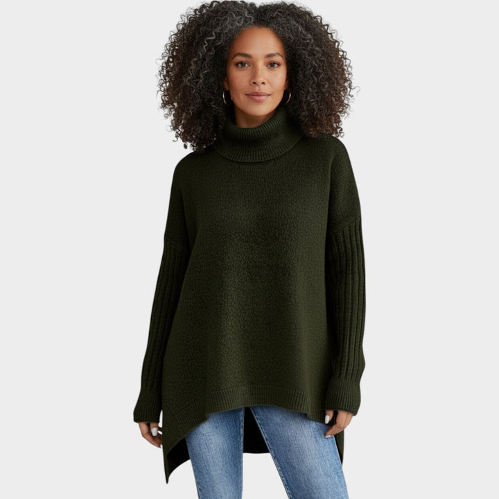 Women's Chunky Knit Oversized Turtleneck Sweater