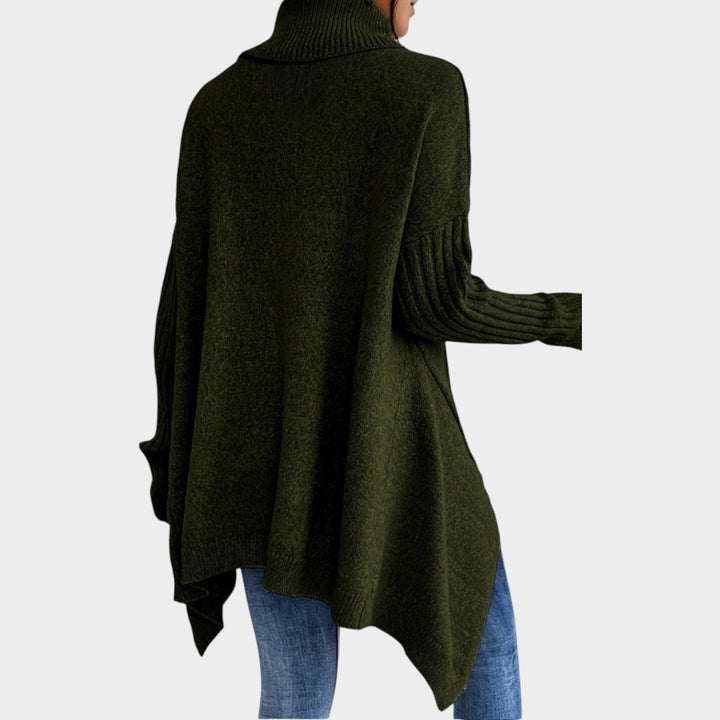 Women's Chunky Knit Oversized Turtleneck Sweater