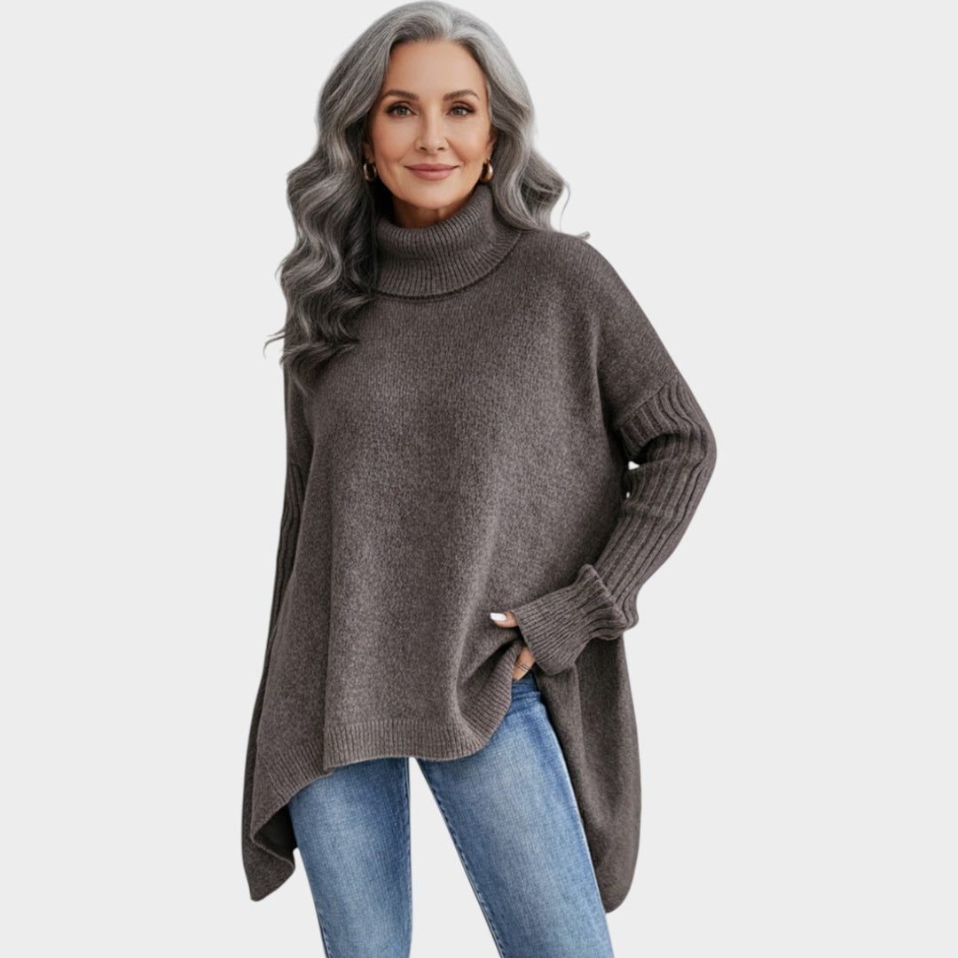 Women's Chunky Knit Oversized Turtleneck Sweater